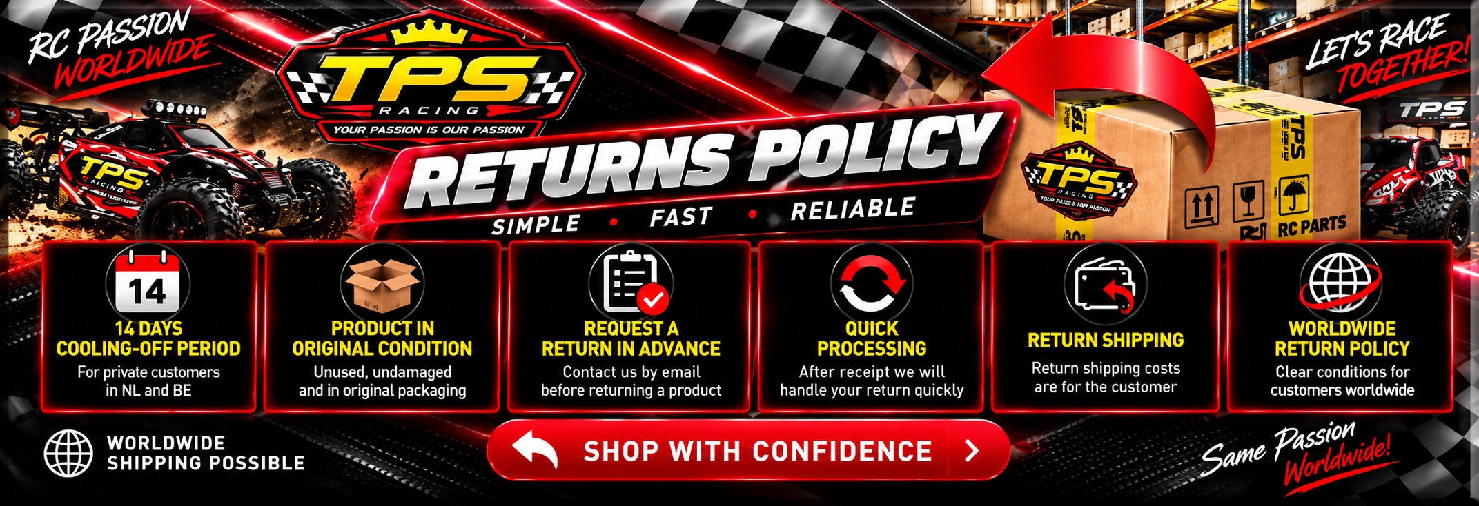 TPS Racing shop and warehouse – RC shop with expert advice and a large stock